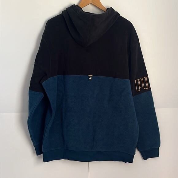 Mens Puma Power Winterized  Fleece Hoodie Marine Blue Size XL - Picture 6 of 7